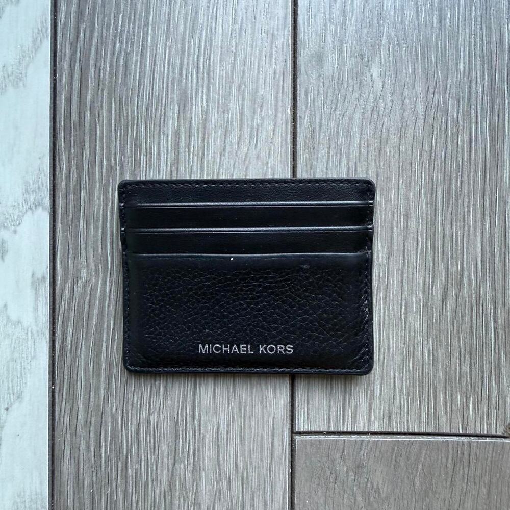 Michael kors black leather card